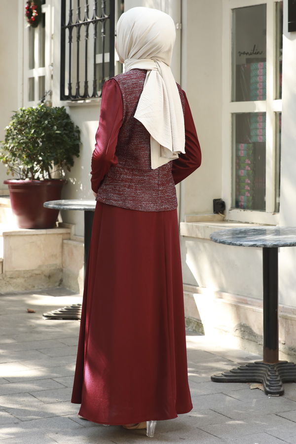 Abiye Elbise Bordo - 21105 BORDO
