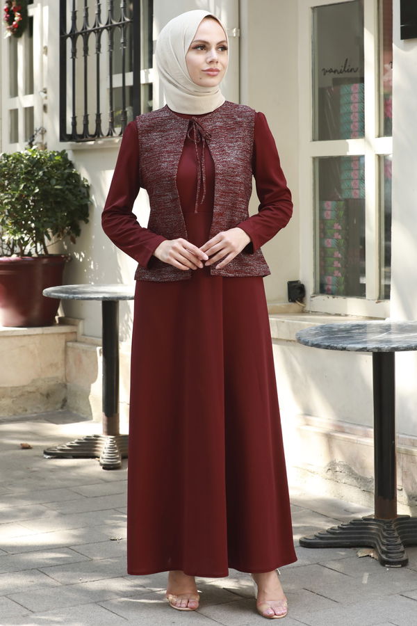 Abiye Elbise Bordo - 21105 BORDO