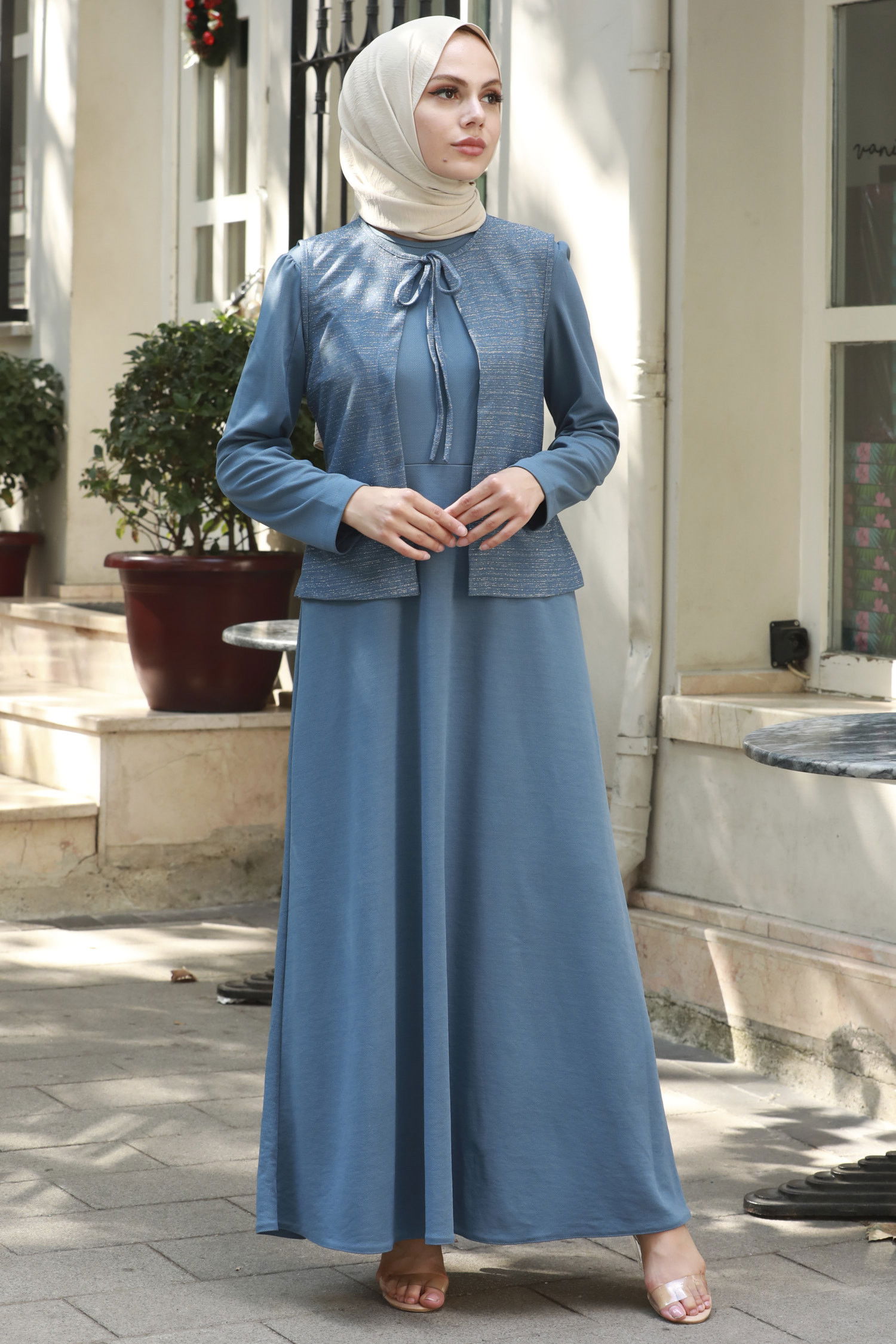Abiye Elbise Mavi - 21105 MAVİ