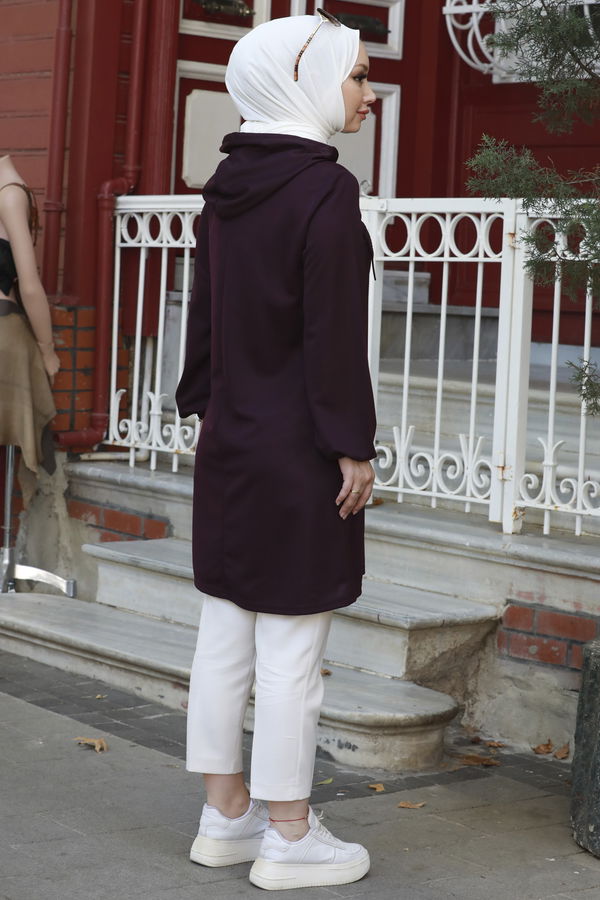 KAPSONLU TUNIK Mürdüm - 3515