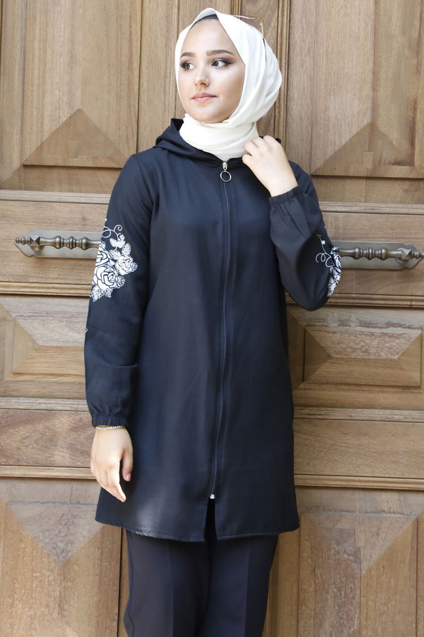 Fermuarlı Tunık Siyah - 3556