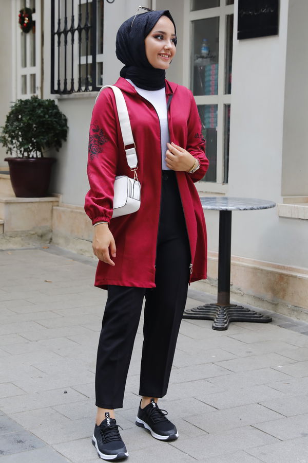 Fermuarlı Tunık Bordo - 3556
