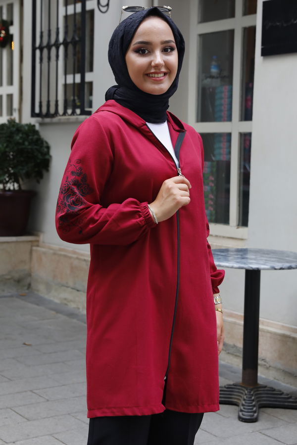 Fermuarlı Tunık Bordo - 3556