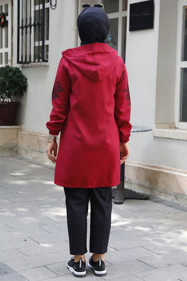 Fermuarlı Tunık Bordo - 3556