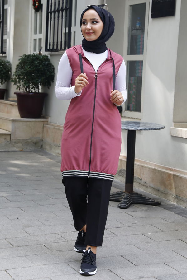 FERMUARLI YELEK Pembe - 3752