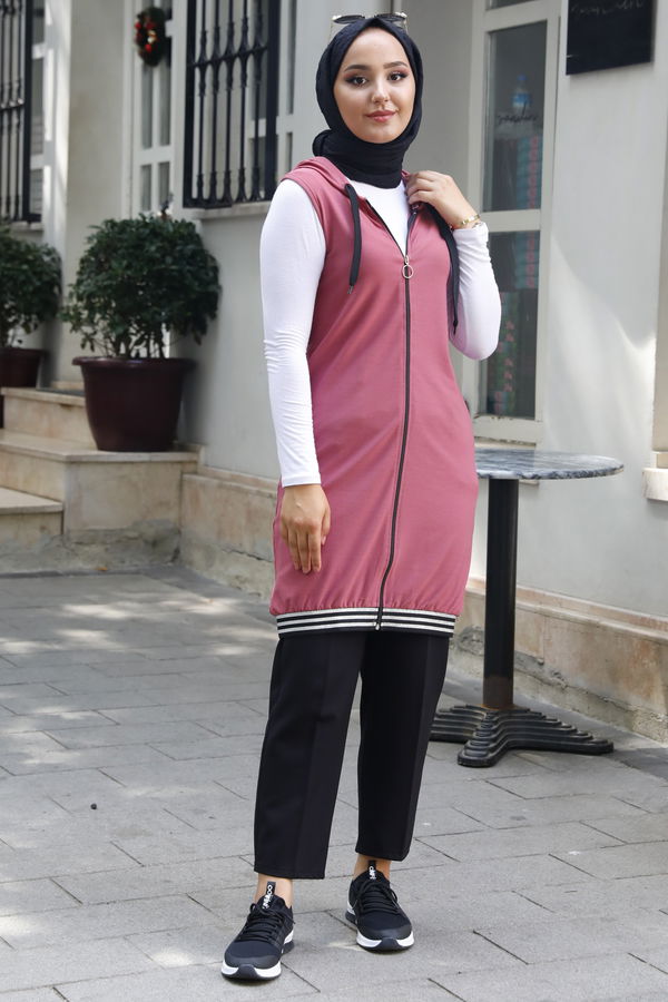 FERMUARLI YELEK Pembe - 3752