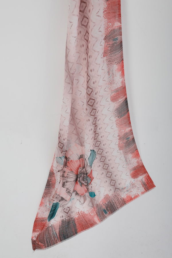 Desenli Şal Pembe - 21194 PEMBE