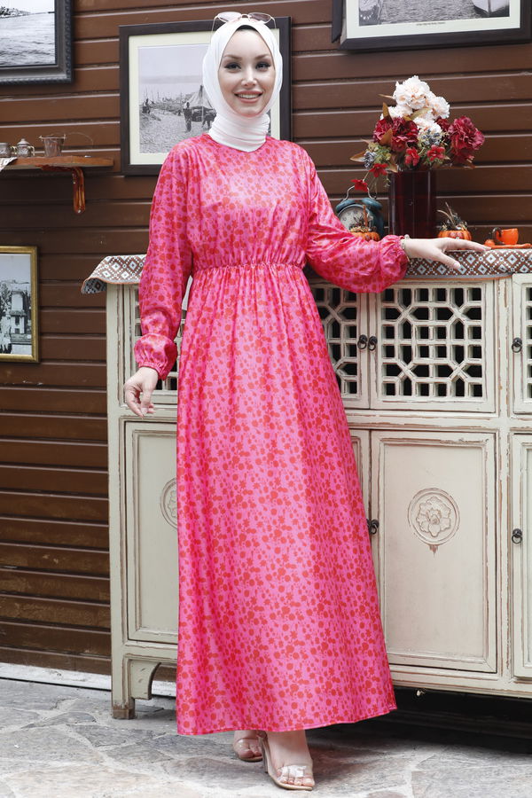 Elbise Fuşya - 10402