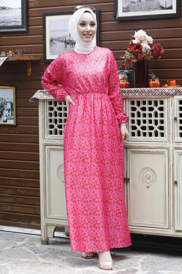 Elbise Fuşya - 10402