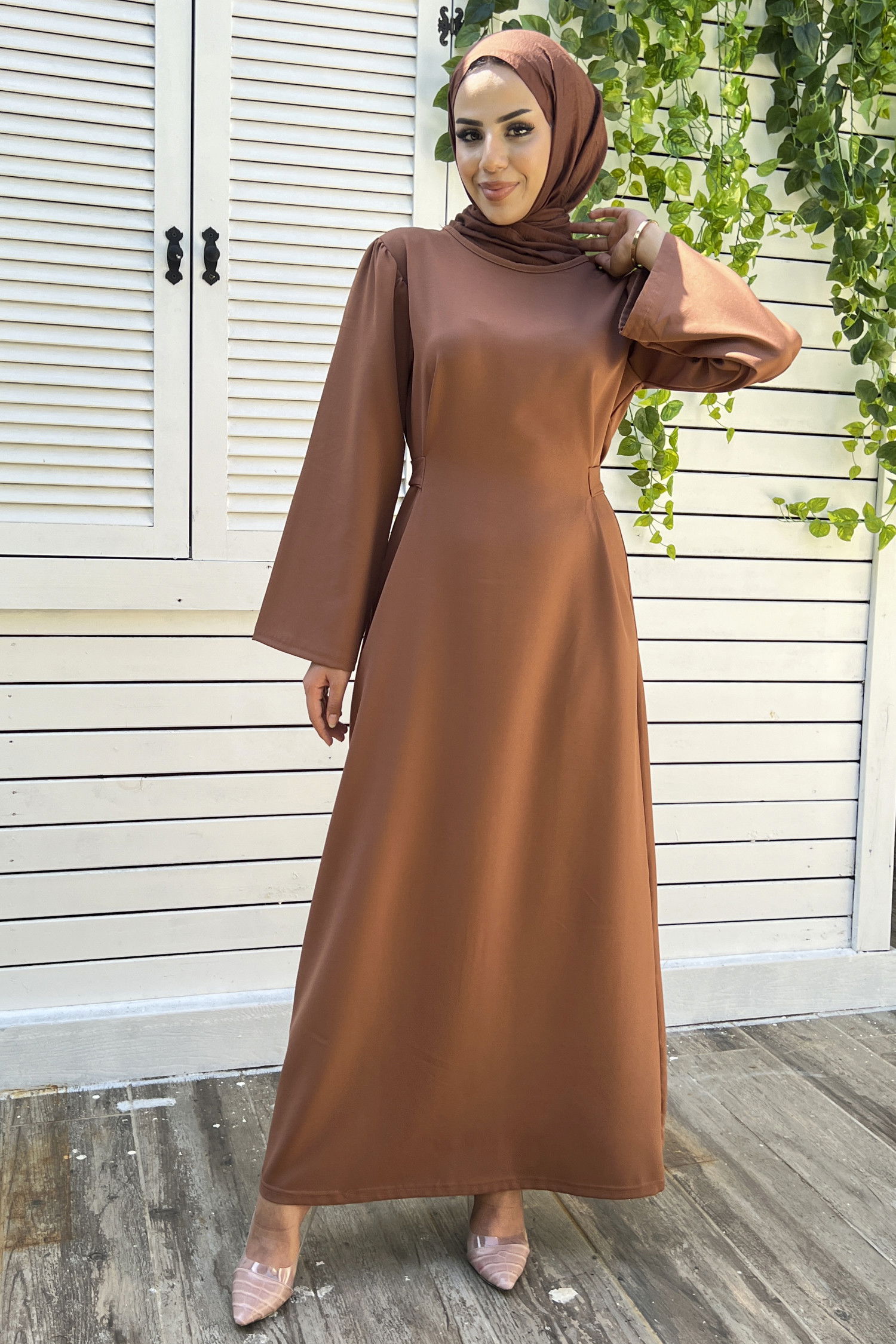 Elbise Kahverengi - 10423 KAHVERENGİ
