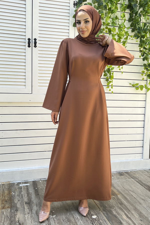 Elbise Kahverengi - 10423 KAHVERENGİ