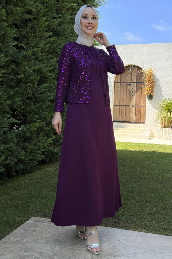 Abiye Elbise Mürdüm - 21342
