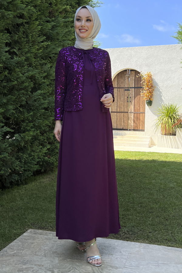 Abiye Elbise Mürdüm - 21342