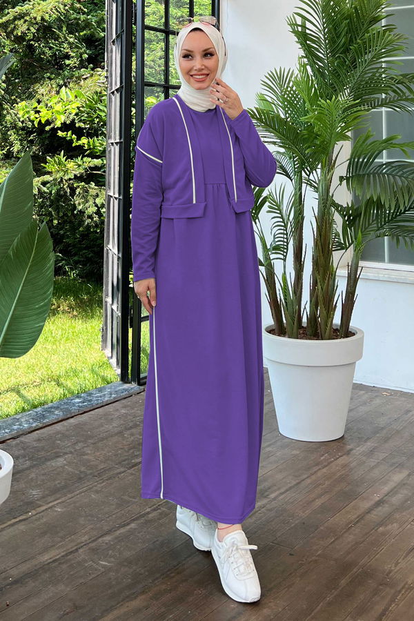 Ceket Elbise Mor - 3978