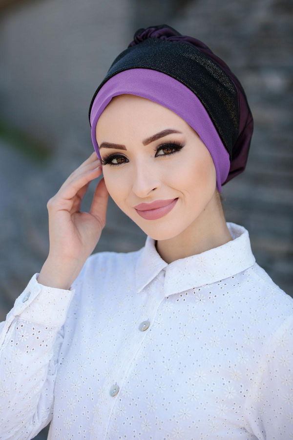 Garnılı Bone Lila - 30064