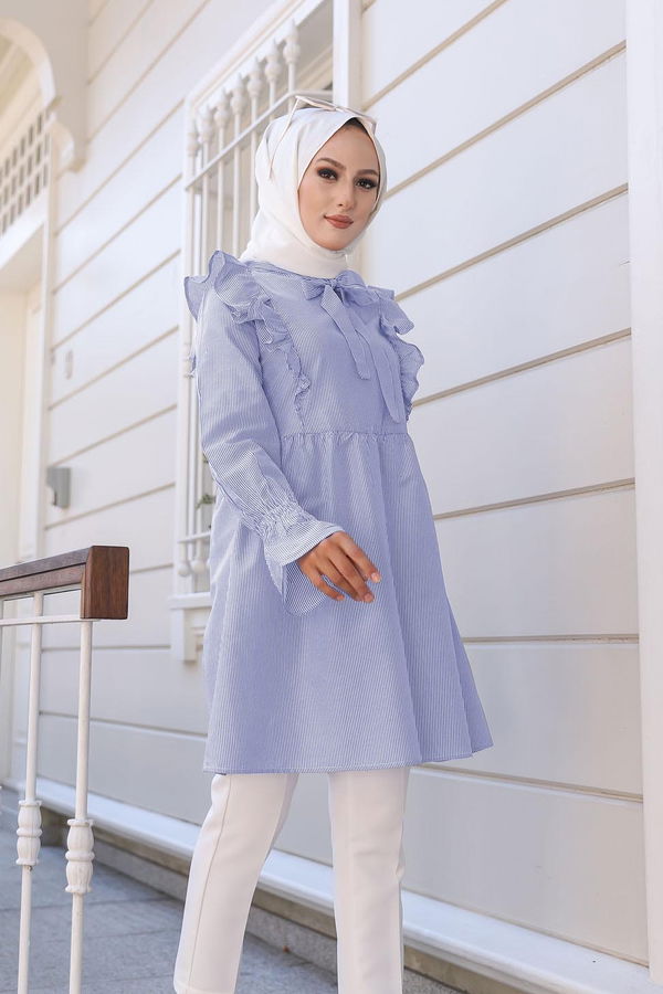 Cızgılı Tunık Lacivert - 3232