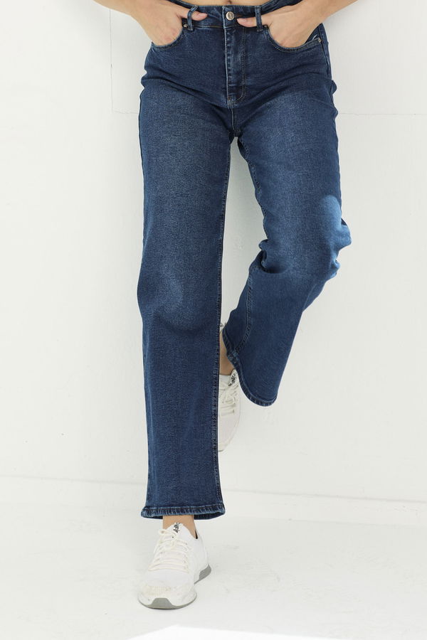 İspanyol Paça Pantolon Lacivert - 21538 LACİVERT