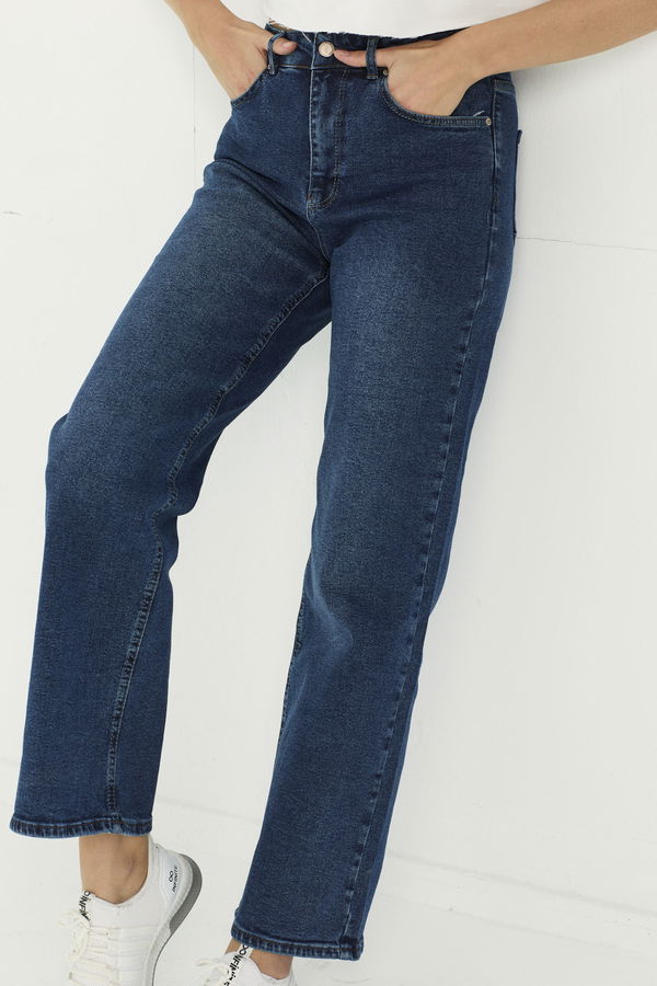 İspanyol Paça Pantolon Lacivert - 21538 LACİVERT
