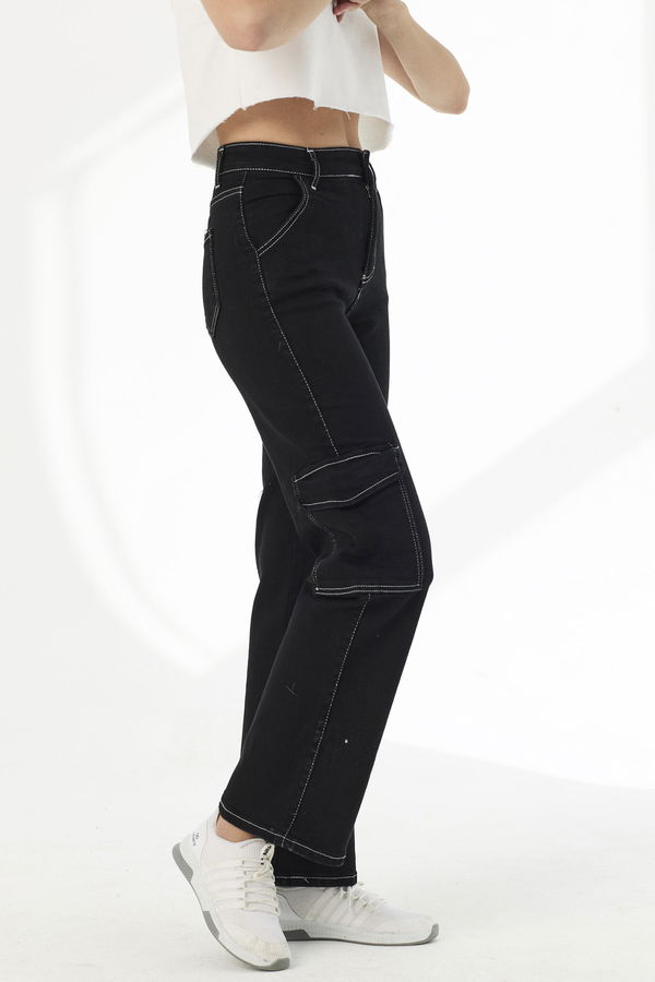 İspanyol Paça Pantolon Siyah - 21540 SİYAH