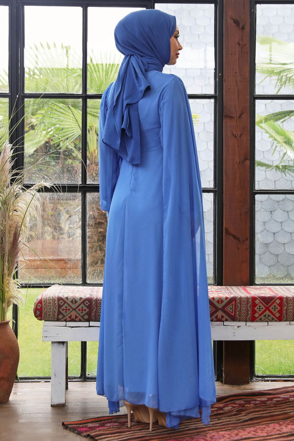 Abiye Elbise Mavi - 10558