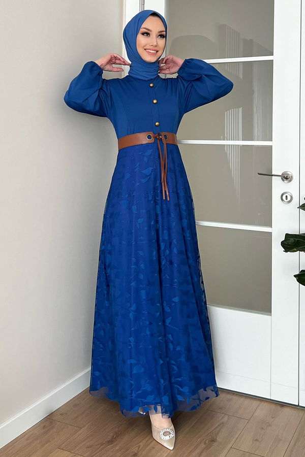 Abiye Elbise Mavi - 11017