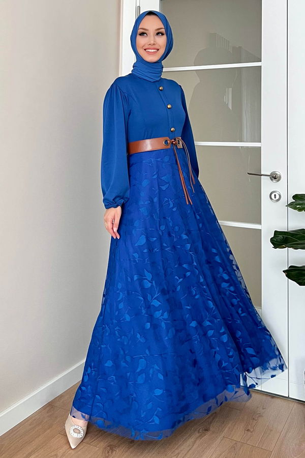 Abiye Elbise Mavi - 11017