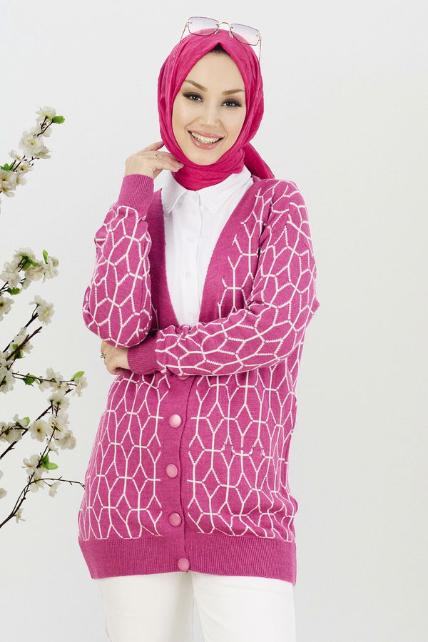 Triko Hırka Fuşya - 21725