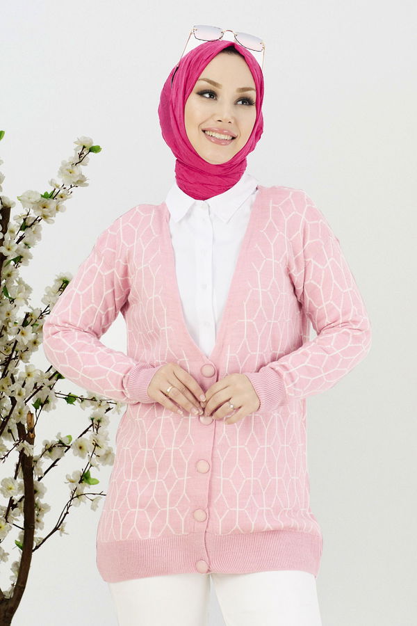 Triko Hırka Pembe - 21725 PEMBE