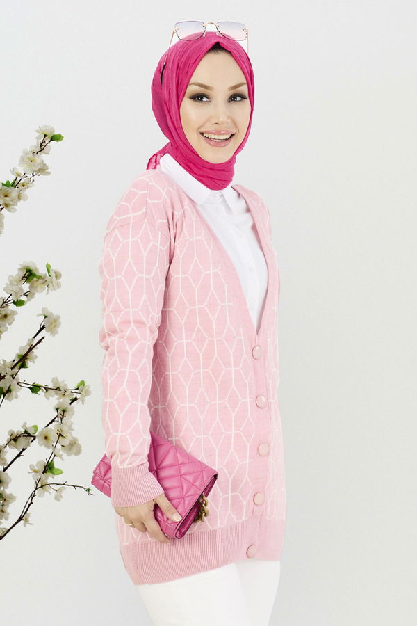 Triko Hırka Pembe - 21725 PEMBE