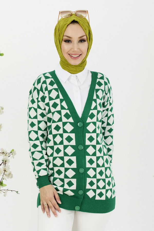 Triko Hırka Yeşil - 21729 YEŞİL