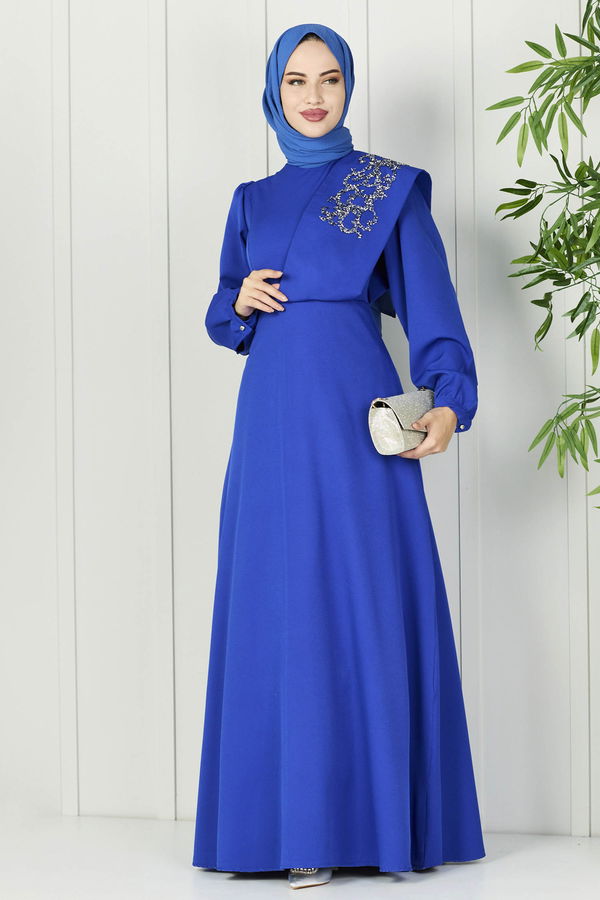 Abiye Elbise Mavi - 11088