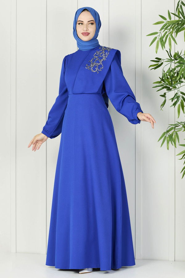 Abiye Elbise Mavi - 11088
