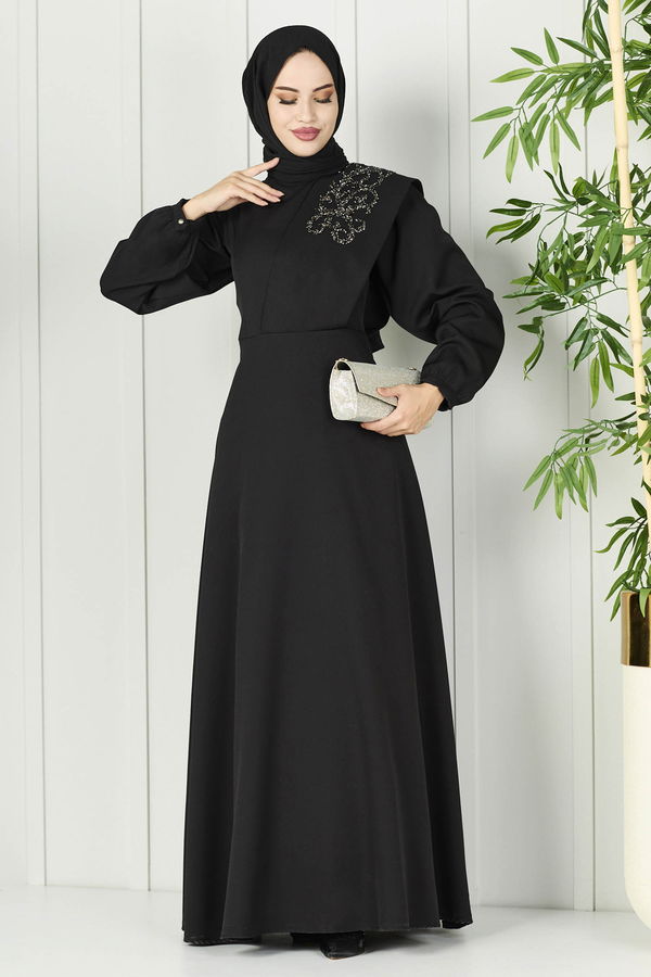 Abiye Elbise Siyah - 11088