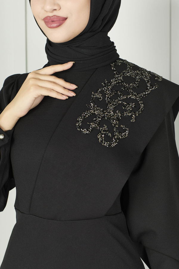 Abiye Elbise Siyah - 11088
