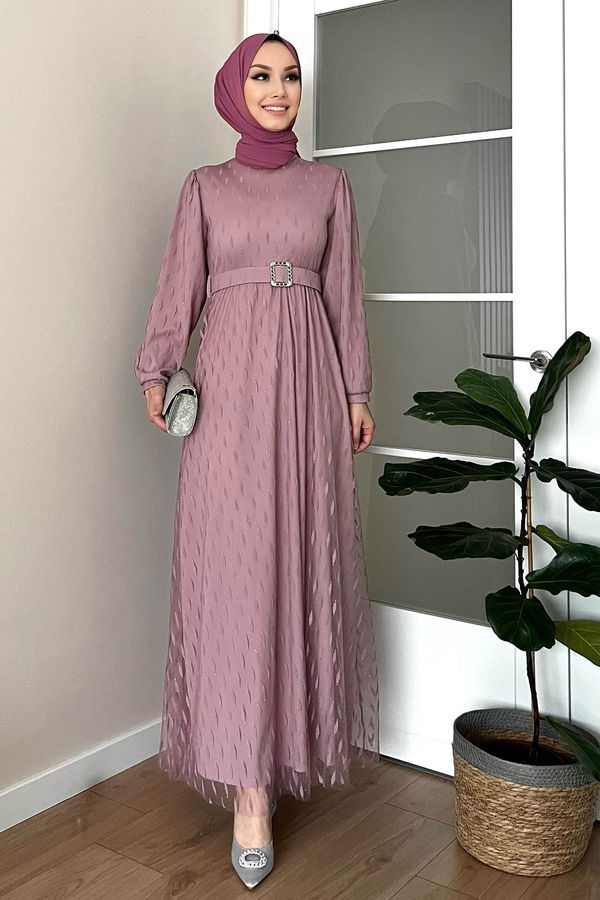 Abiye Elbise Pembe - 11094