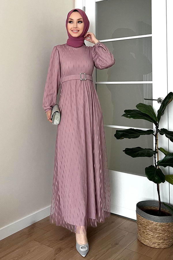 Abiye Elbise Pembe - 11094