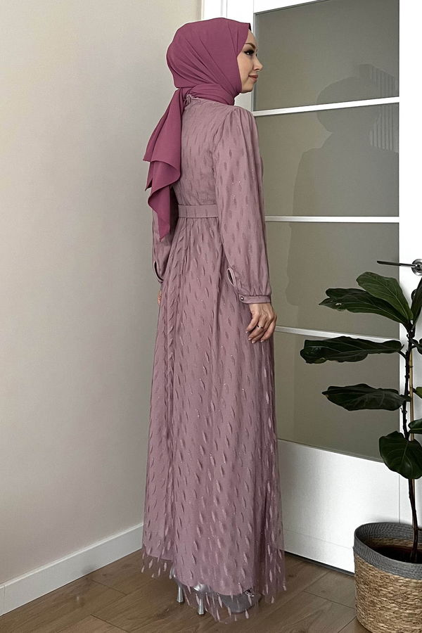 Abiye Elbise Pembe - 11094