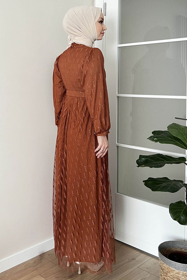 Abiye Elbise Taba - 11094