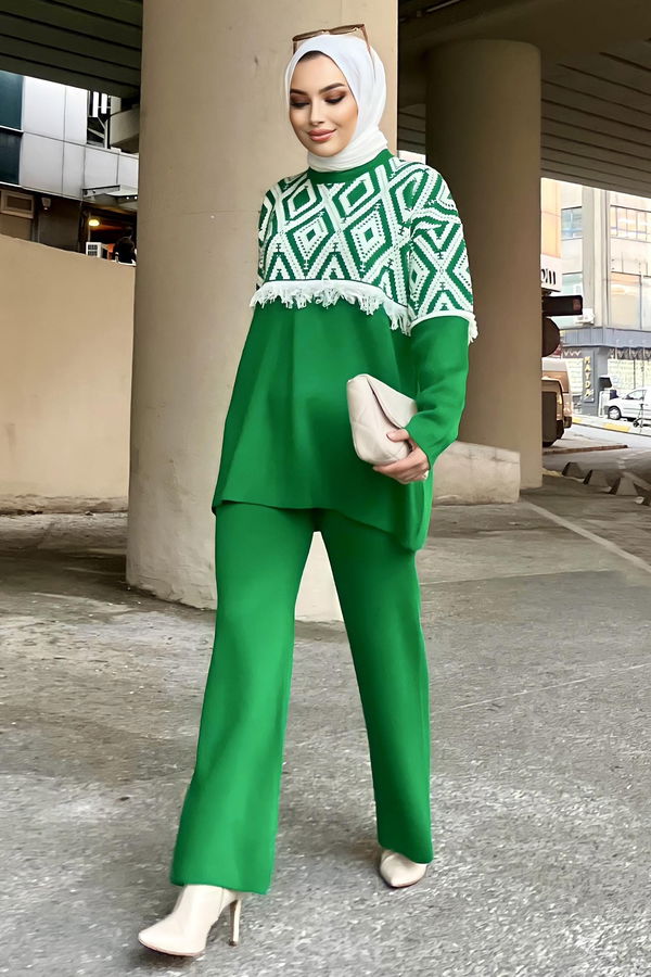 Triko Tunik Pantolon Yeşil - 21808