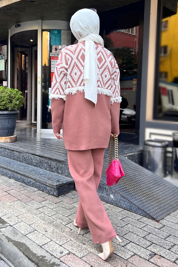 Triko Tunik Pantolon Pembe - 21808