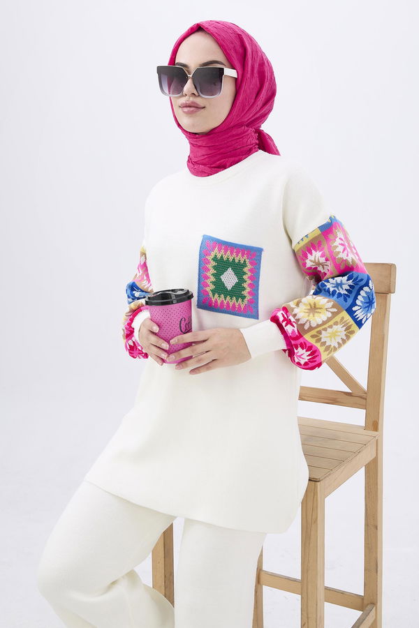 Triko Tunik Pantolon Ekru - 21833