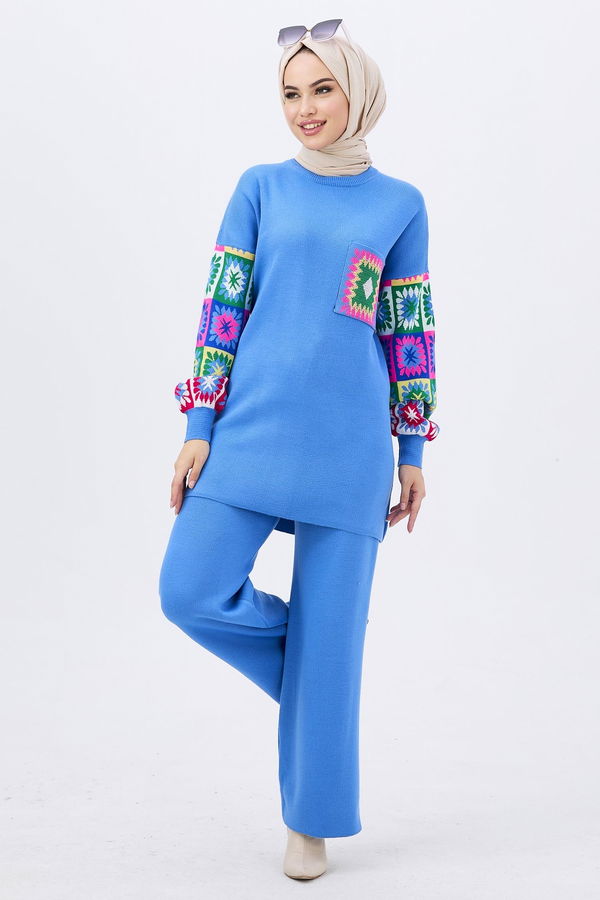 Triko Tunik Pantolon Mavi - 21833