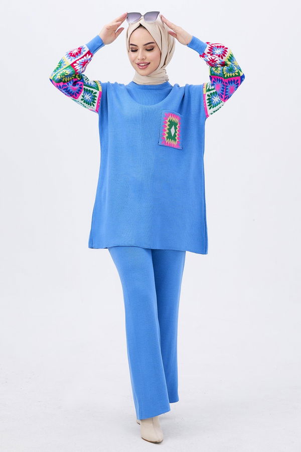 Triko Tunik Pantolon Mavi - 21833