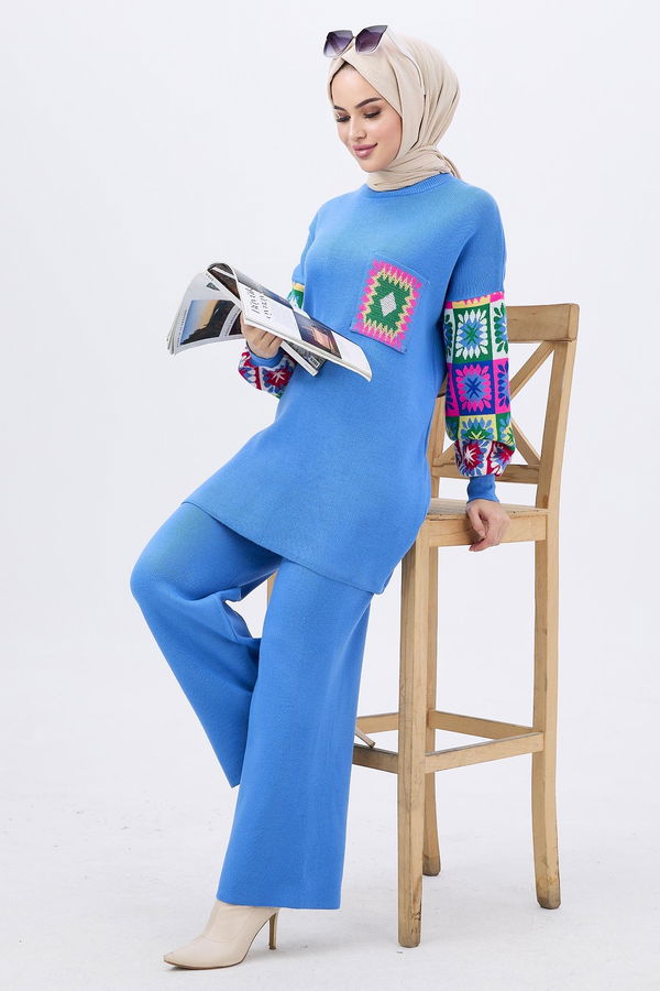 Triko Tunik Pantolon Mavi - 21833