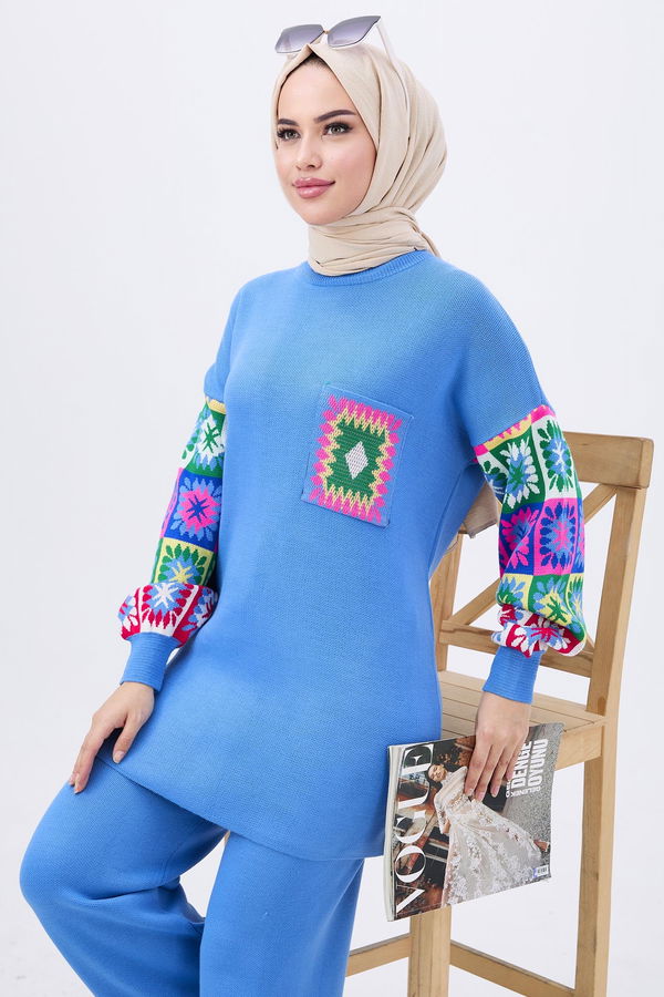 Triko Tunik Pantolon Mavi - 21833