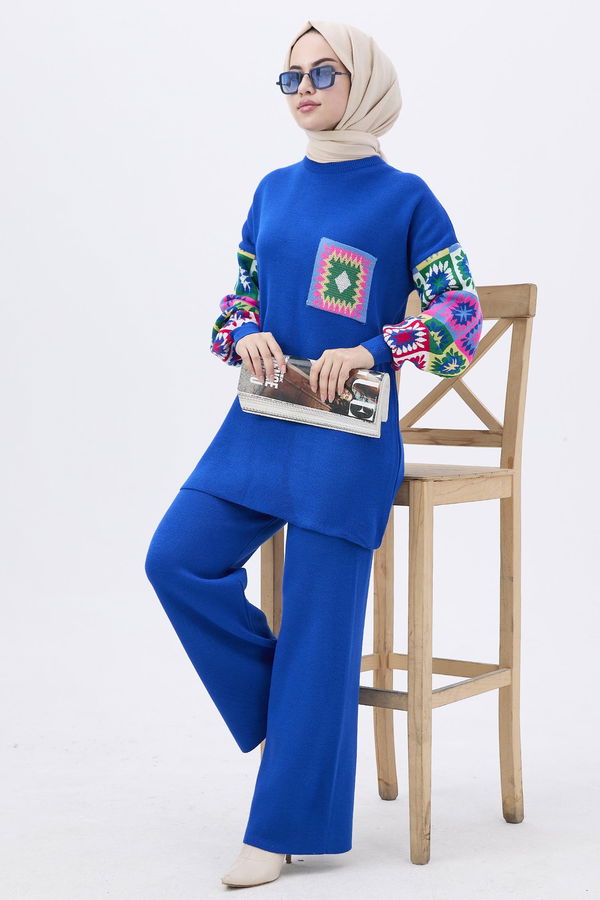 Triko Tunik Pantolon Mavi - 21833