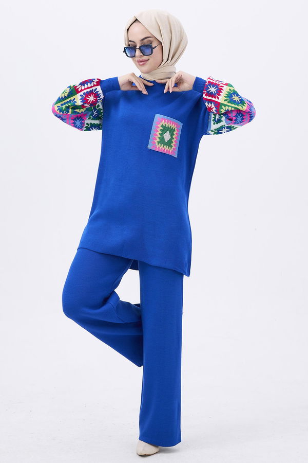 Triko Tunik Pantolon Mavi - 21833