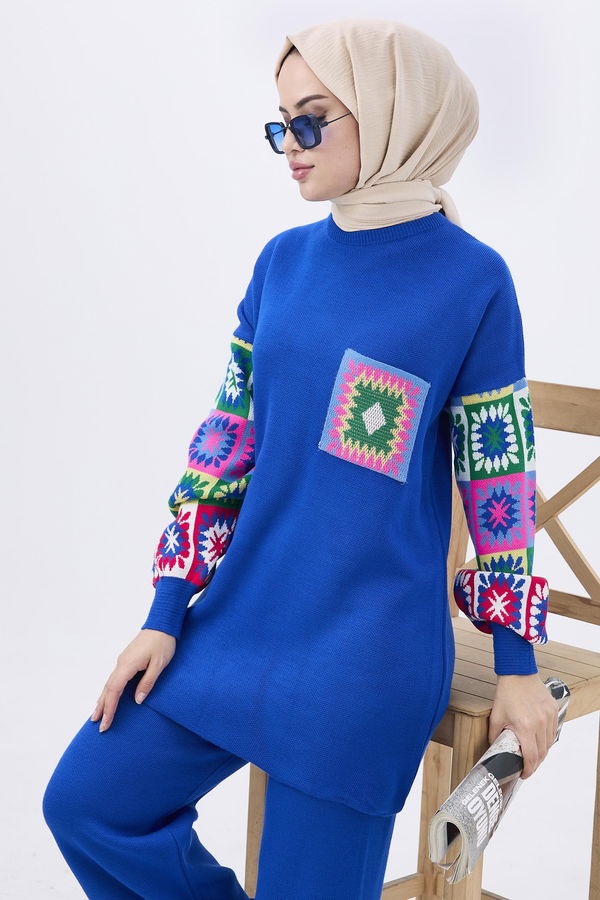 Triko Tunik Pantolon Mavi - 21833