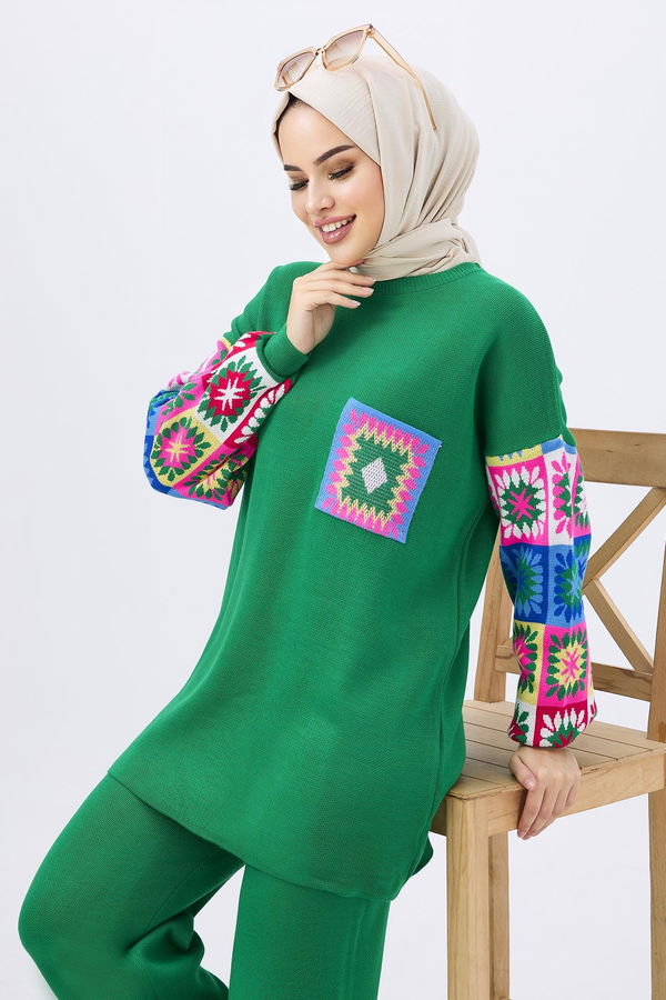 Triko Tunik Pantolon Yeşil - 21833