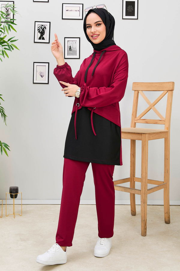 Tunik+Pantolon Bordo - 11181